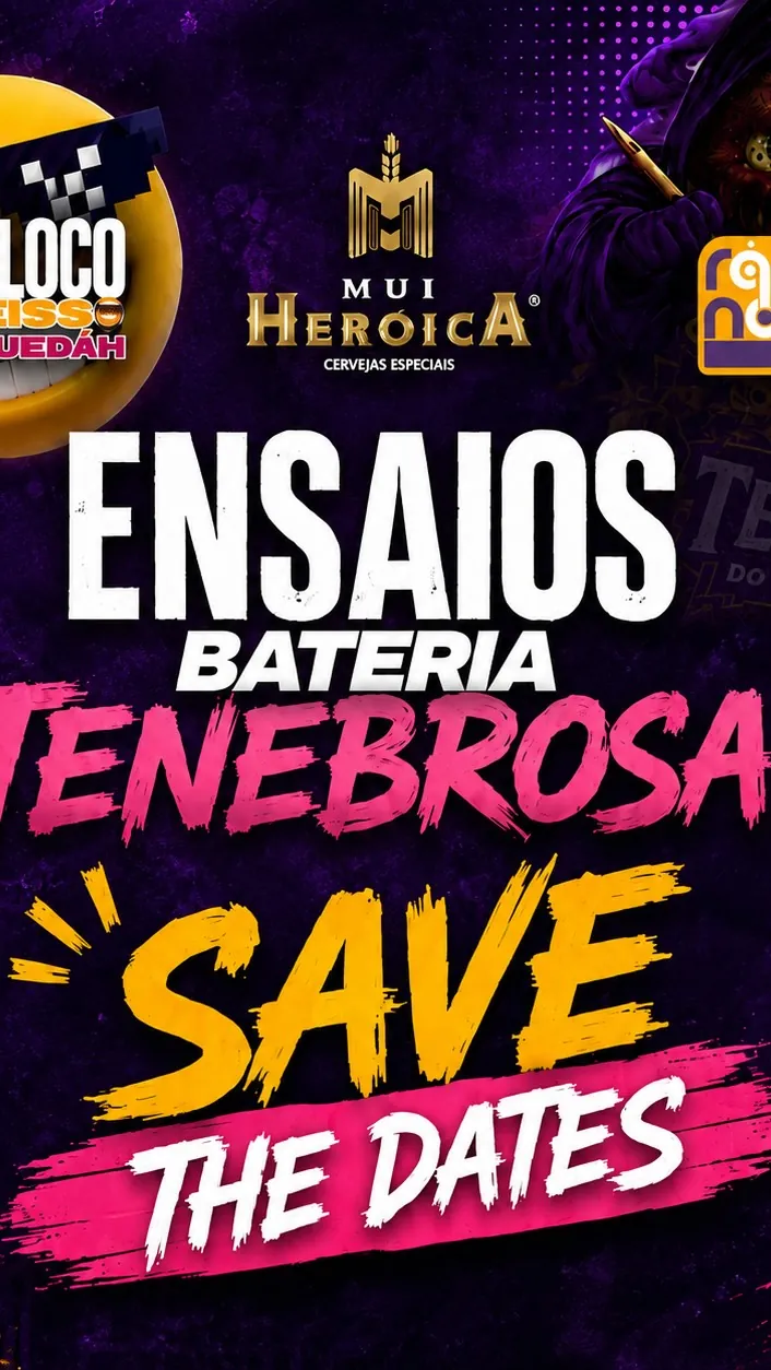 Cartaz: Ensaios da Bateria Tenebrosa, save the dates