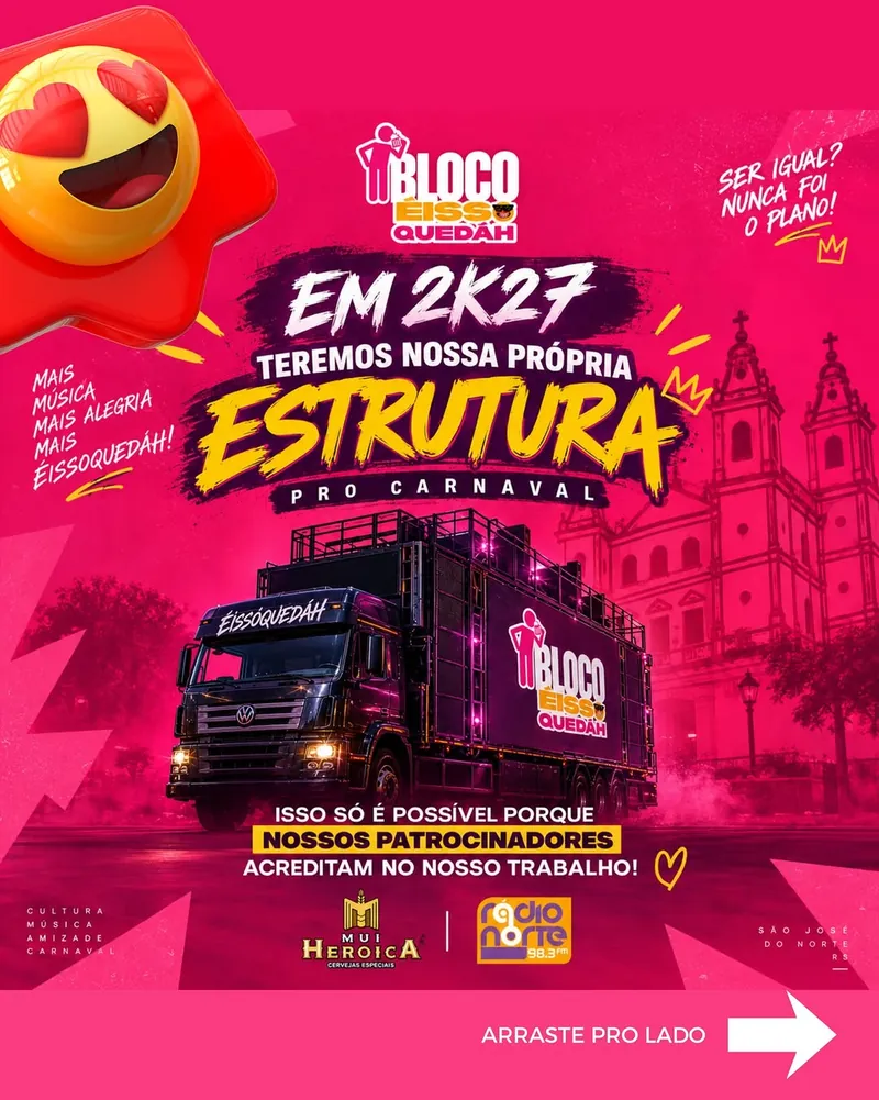 Arte: em 2K27 teremos nossa própria estrutura pro carnaval